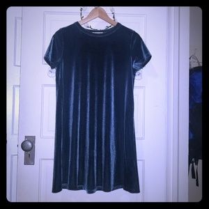 Blue Velvet Shift Dress